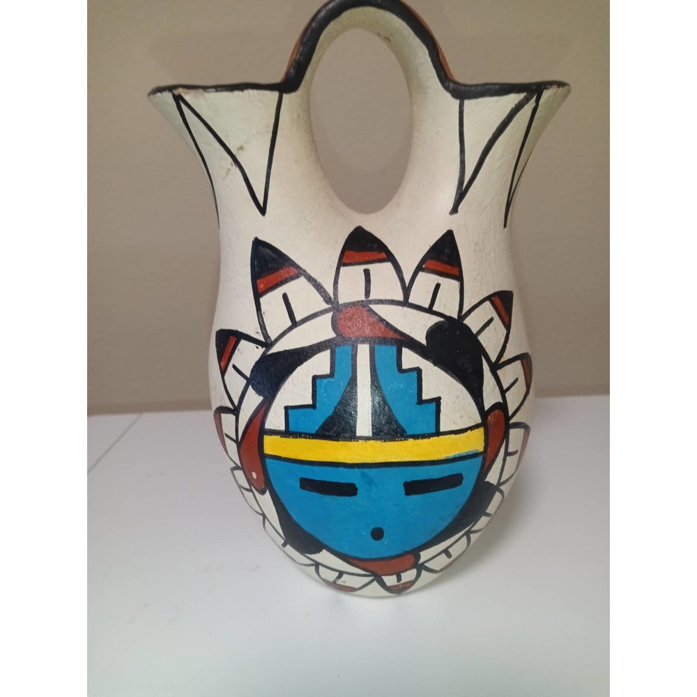 Double Urn Hand Painted Southwest Native American Painting Bud Vase